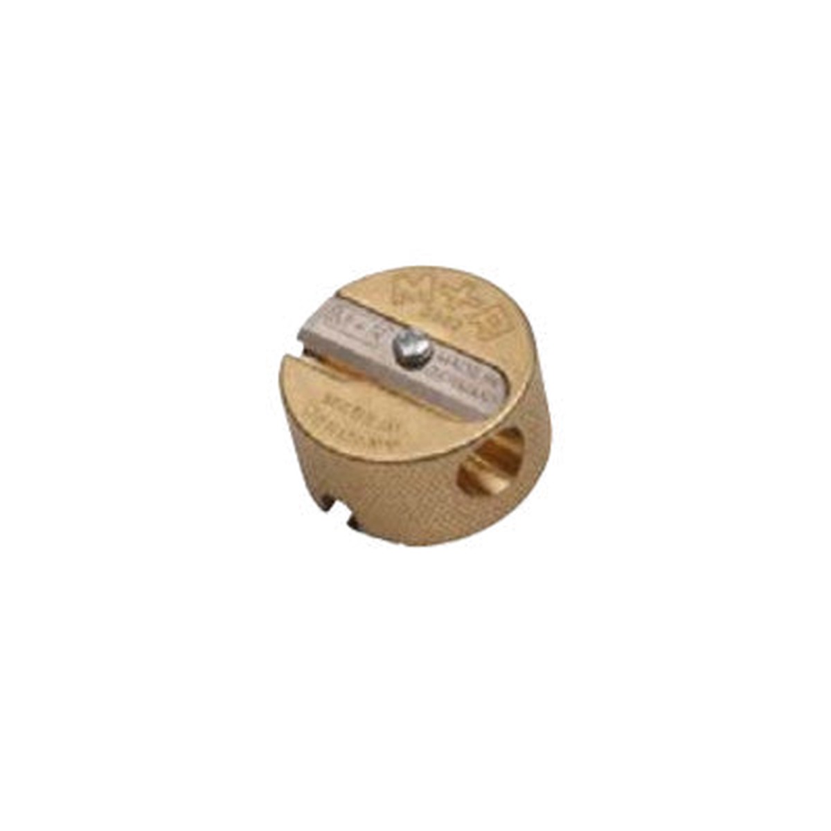 Brass 2 Hole Pencil Sharpener - Round