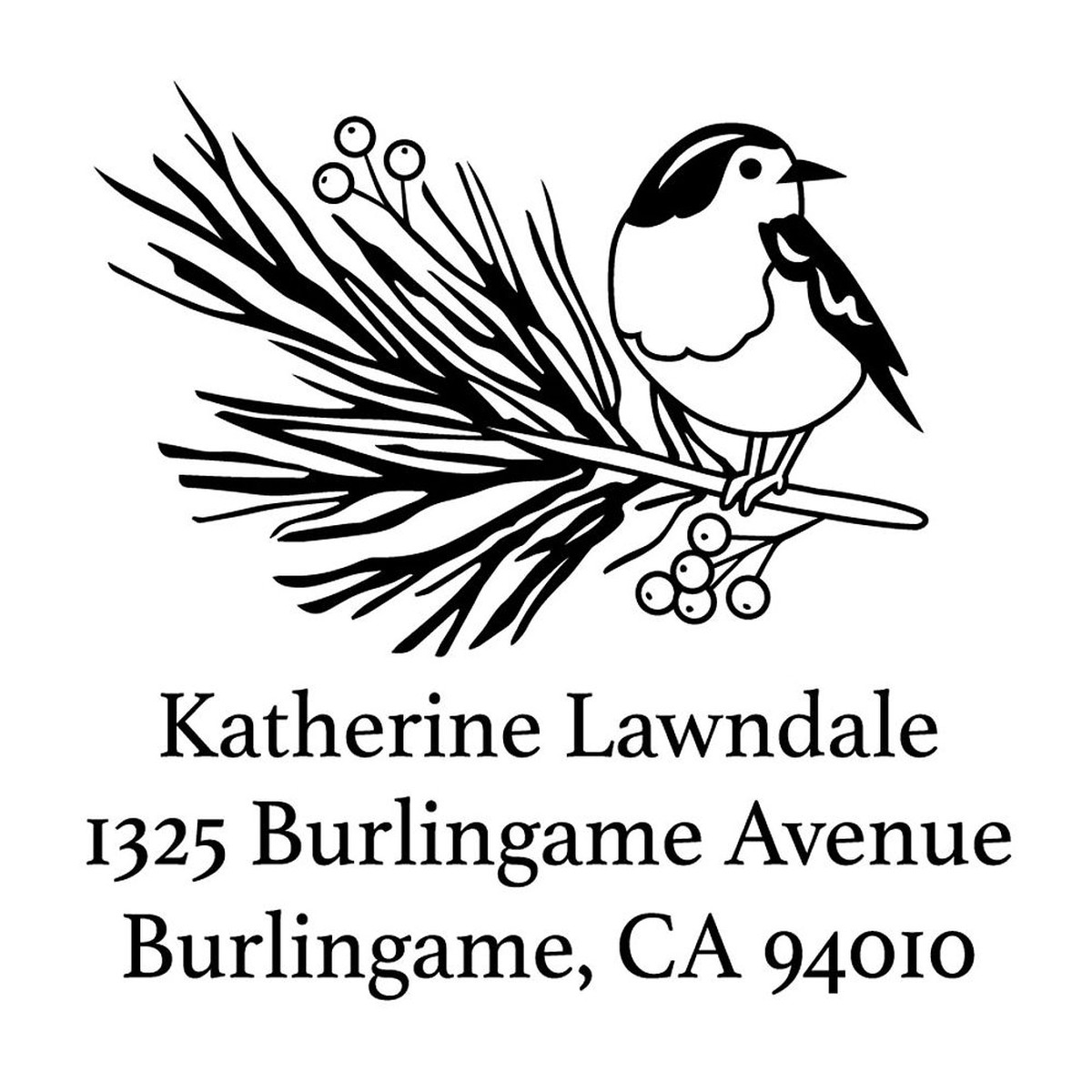 Bird on Pine Custom Stamp