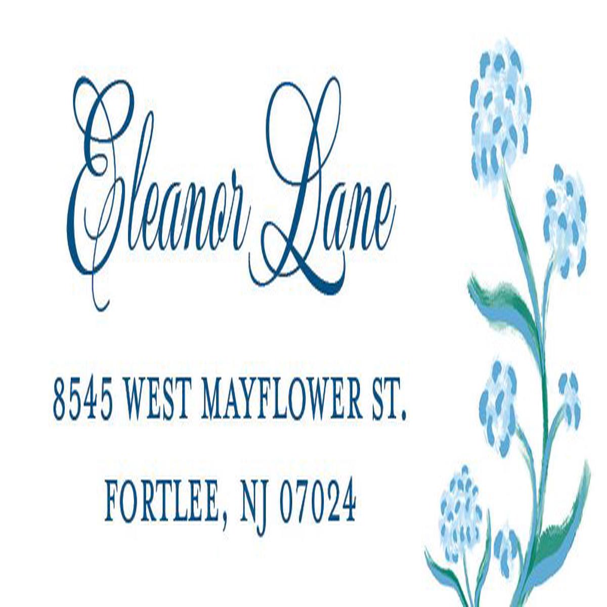 Blue Hydrangea Return Address Label