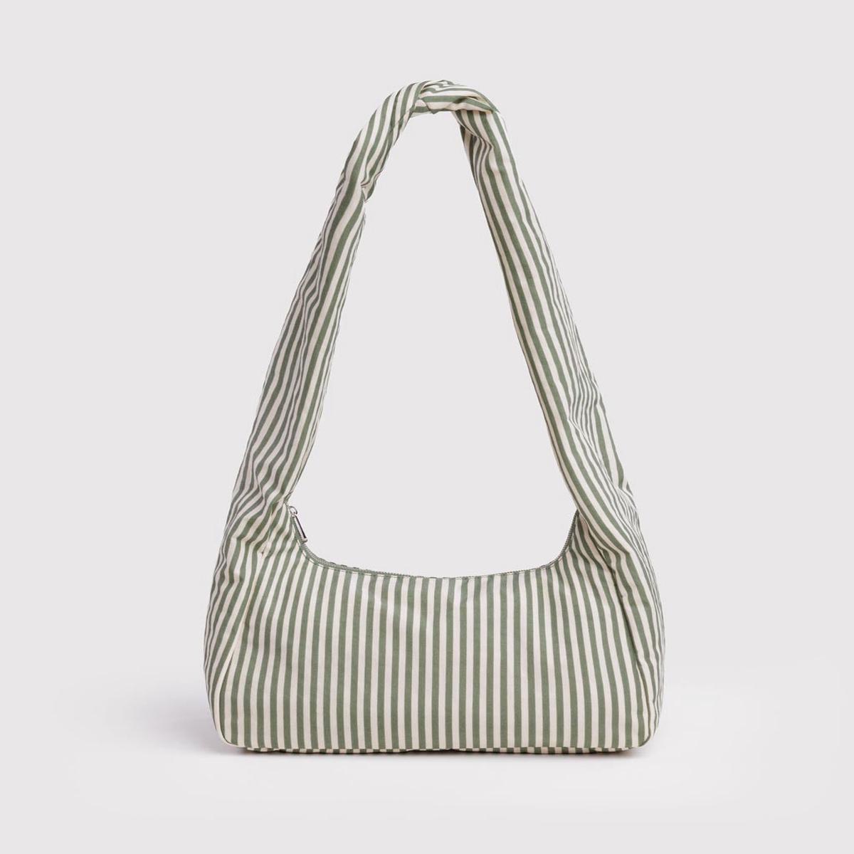 Nylon Meringue Bag - Sage Stripe