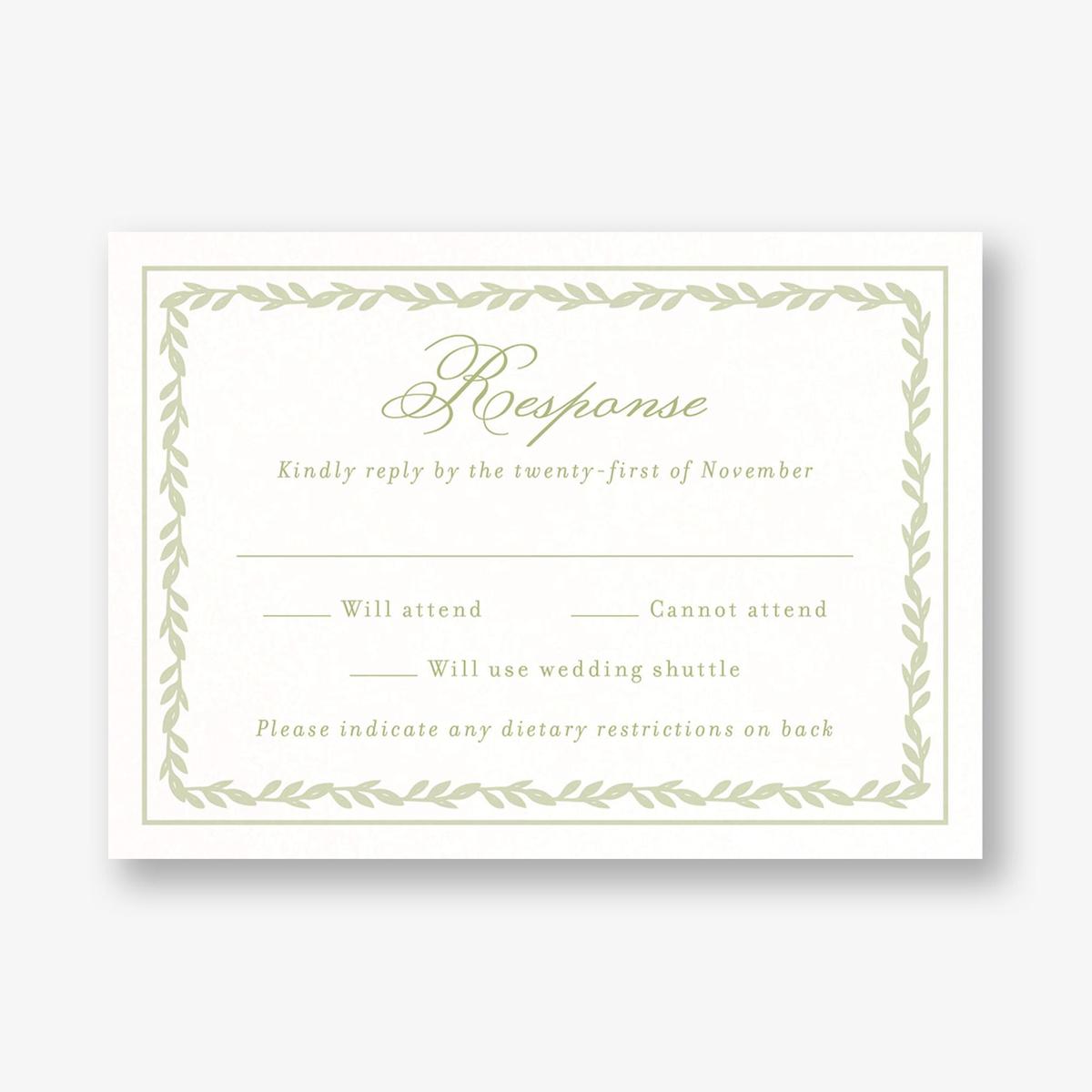 Trellis Vines Response Card