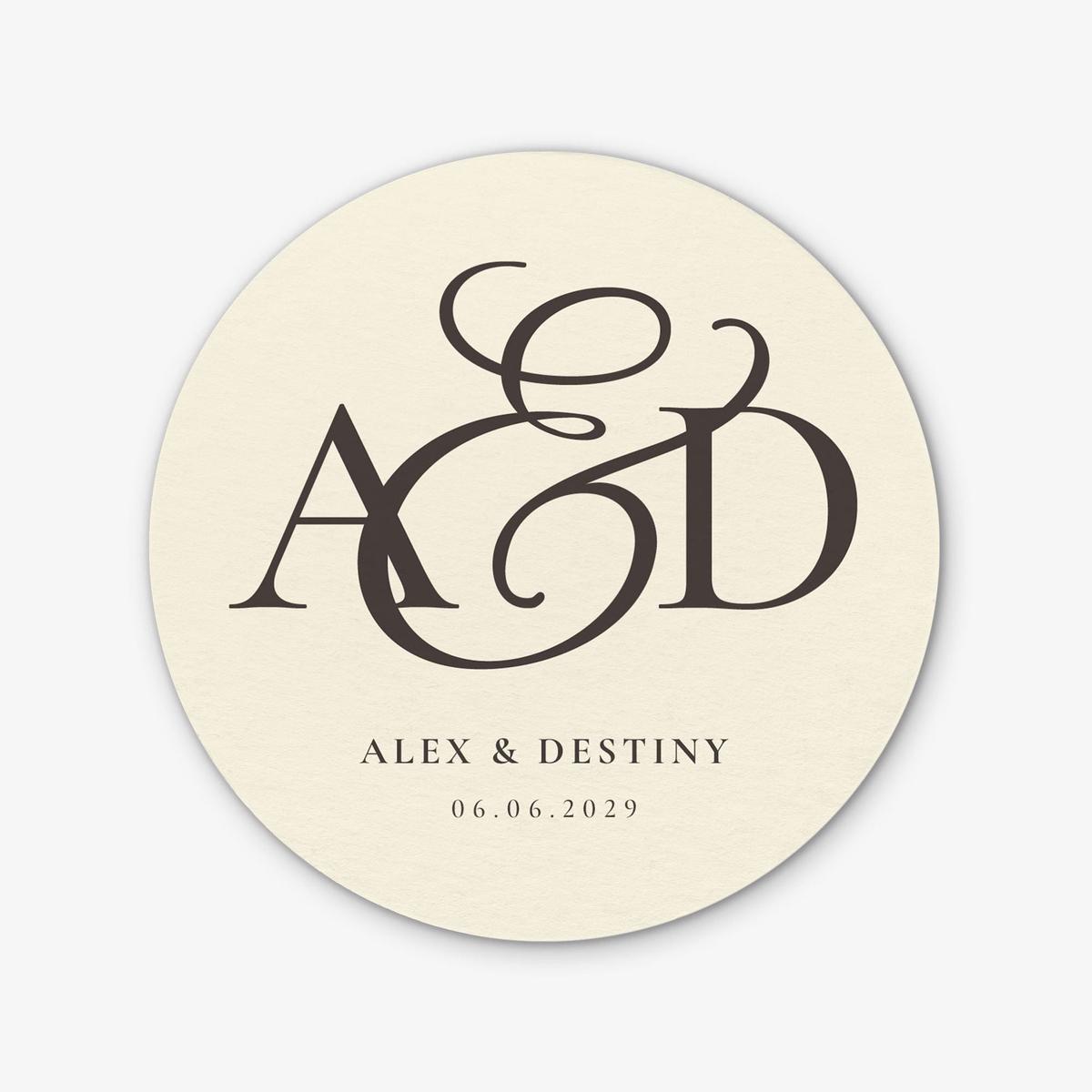 Classic Monogram Round Custom Coasters
